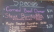 Sugar Shack Cafe menu