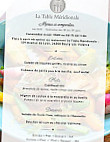 La Table Méridionale menu