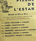 Pizzas De Lestak menu