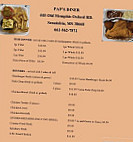 Pap's Diner menu