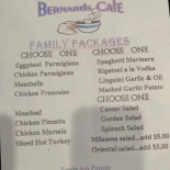 Bernards Cafe Cardápio