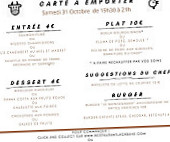 La Cabane menu