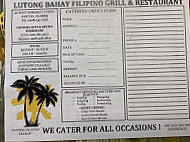 Lutong-bahay Filipno Fast Food menu