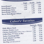 Culver's Cardápio