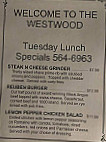 Westwood Restaurant & Pub menu