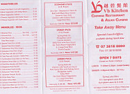 VB Kitchen menu