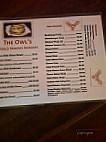 The Original Owl Cafe menu