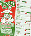 Gino's Pizzeria menu