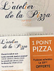L'atelier De La Pizza menu