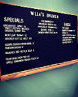 Willa's menu