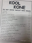 Kool Kone menu