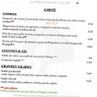 La Table De Fontfroide menu