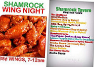 Shamrock Tavern menu