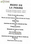 La Ferme menu