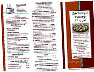 Zachary's Pastry Shop menu