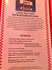 Joe's Diner menu