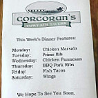 Corcoran's Towpath Tavern menu