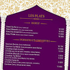 Taj Mahal menu