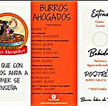 Burros Ahogados Toluca menu