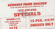 Kennedy Fried Chicken menu