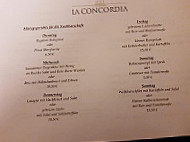 La Concordia menu