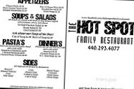 The Hot Spot Family menu