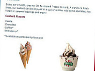 Rita's Italian Ice Frozen Custard menu