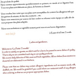 La Petite Tonnelle Cardápio