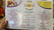 Sunrise Cafe Bakery menu