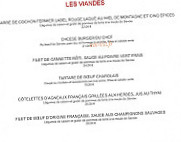 La Moraine menu