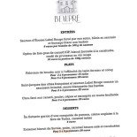 Beaupré Cardápio