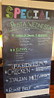 Sharon James Winery menu