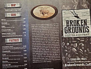 Broken Grounds Coffee menu
