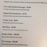 Stumpy's Cardápio