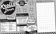 Kroll's Diner menu