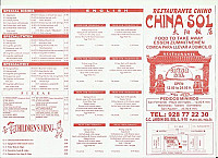 China Sol menu
