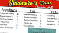 Skidmore's Grill menu