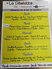 La Gibelotte menu