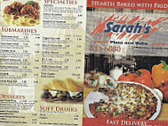 Sarah's Pizza & Subs Brookville menu