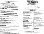 Ten Arrows Coffee Bistro menu