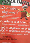 Pizza David menu