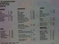 C Bs Sandwich Shop menu