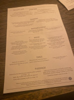 The Cutty Sark menu