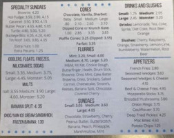 Drown's Dairy Plaza menu