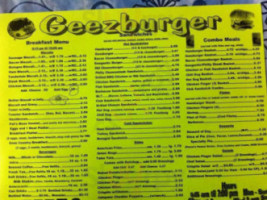 Geez Burger menu