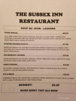 Sussex Inn menu