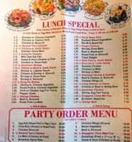 Main Moon Chinese menu