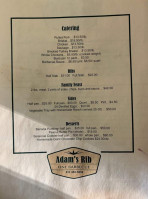 Adam's Rib Barbecue menu