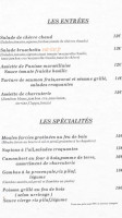 Chez Bébert menu