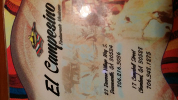 El Campesino menu